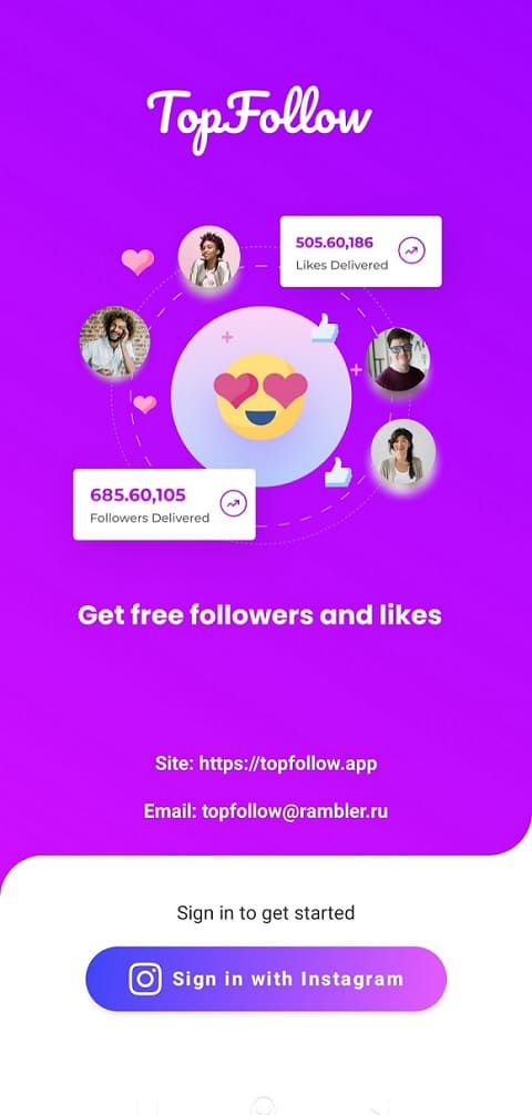 Top Follow login page and main interface